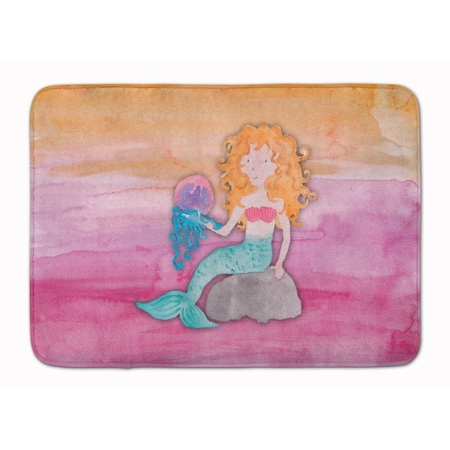 Carolines Treasures Blonde Mermaid Watercolor Machine Washable Memory Foam Mat BB7423RUG